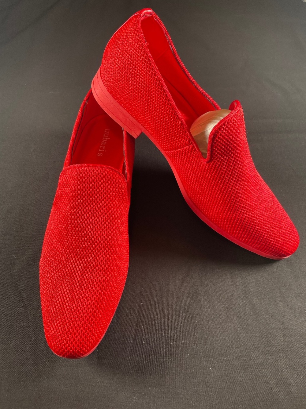 Uubaris Men's Formal Mesh Slip On Dress Loafers Red Size 12 Excellent Condition